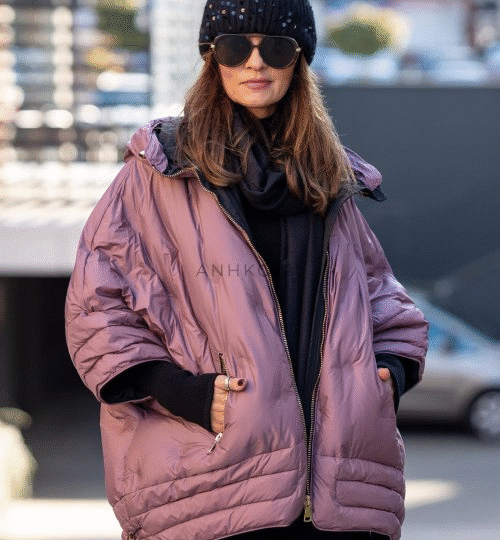 Kurtka Puchowa Metalic Jasno Fioletowa